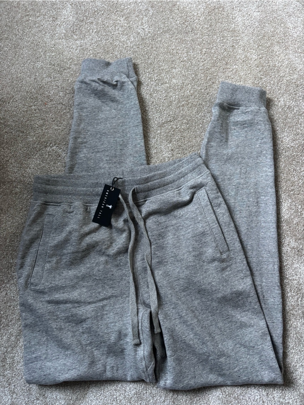 NWT American Tall Men's Heather Gray Drawstring Joggers